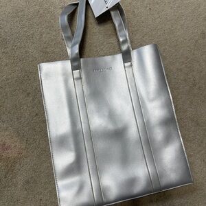 Issey Miyake Metallic Silver Tote